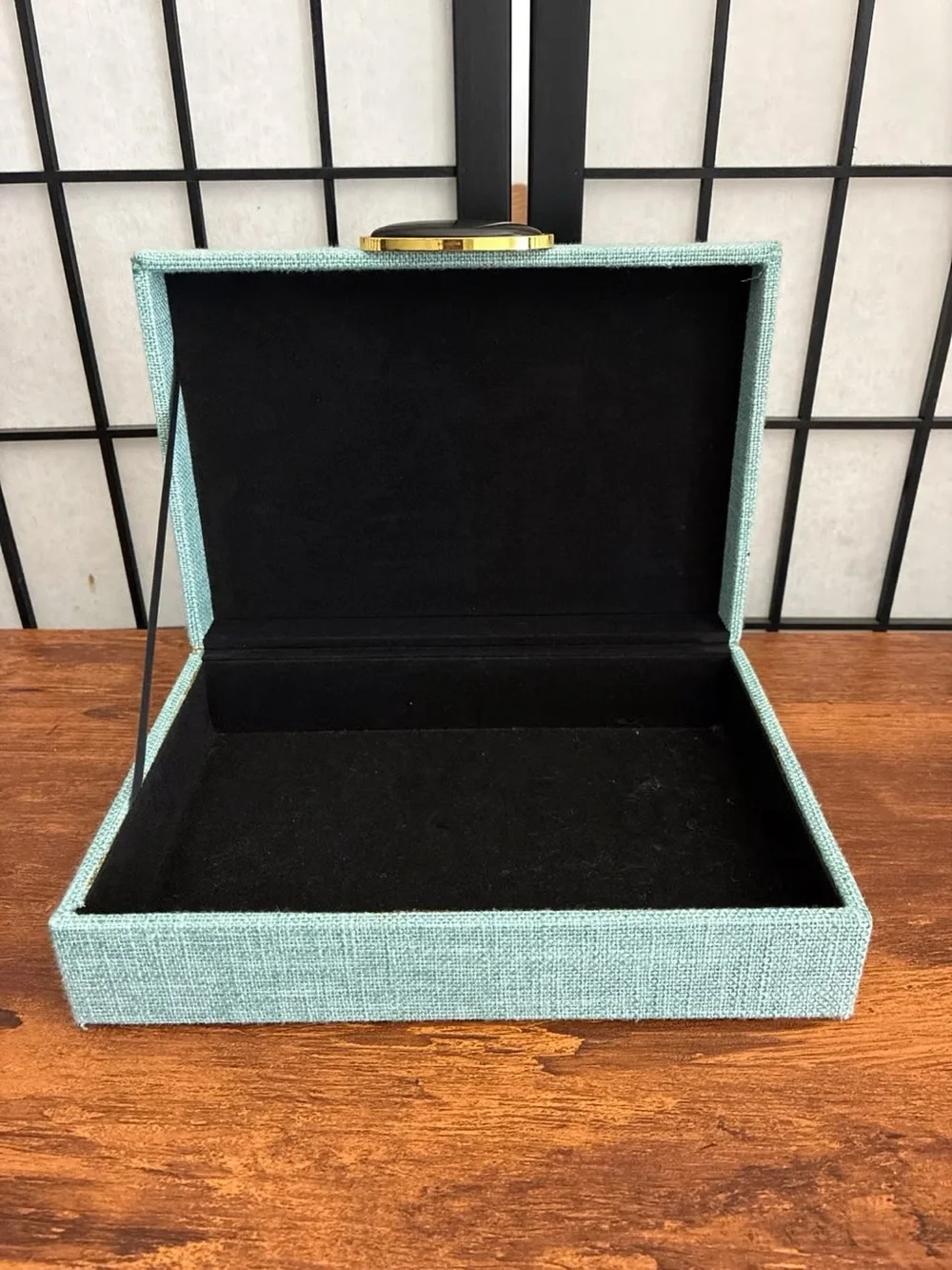 Decorative Mint Fabric Jewelry Storage Box Set - 2 Pack